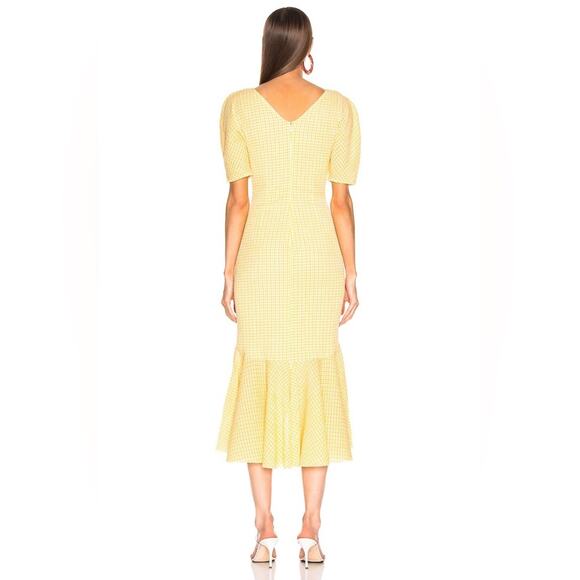 Staud Panier Dress Yellow Gingham - Picture 3 of 8